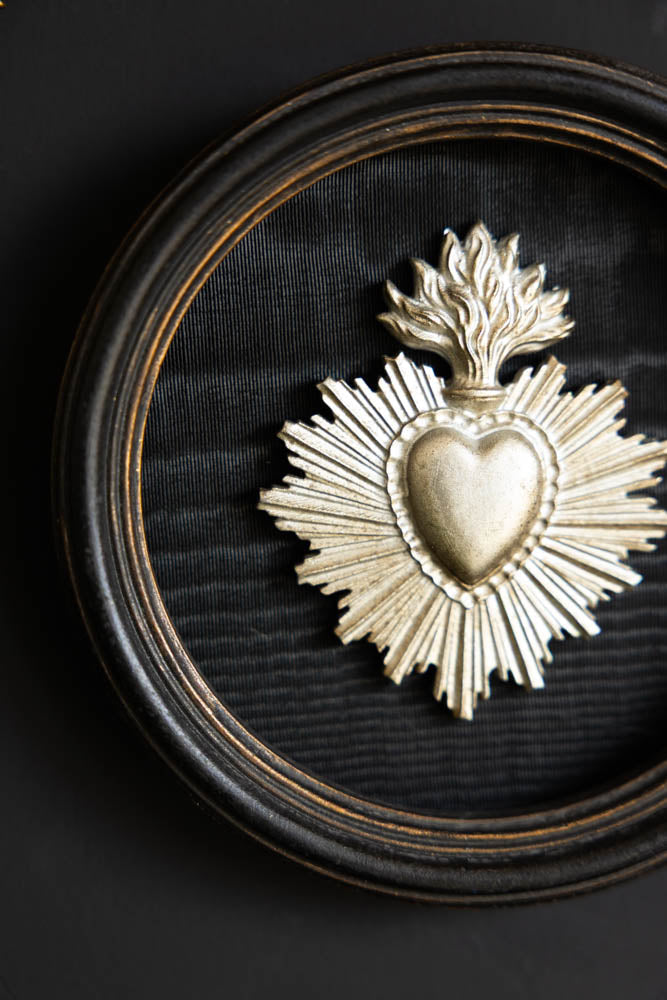 Silver Antiqued Style Milagro Heart Wall Decor