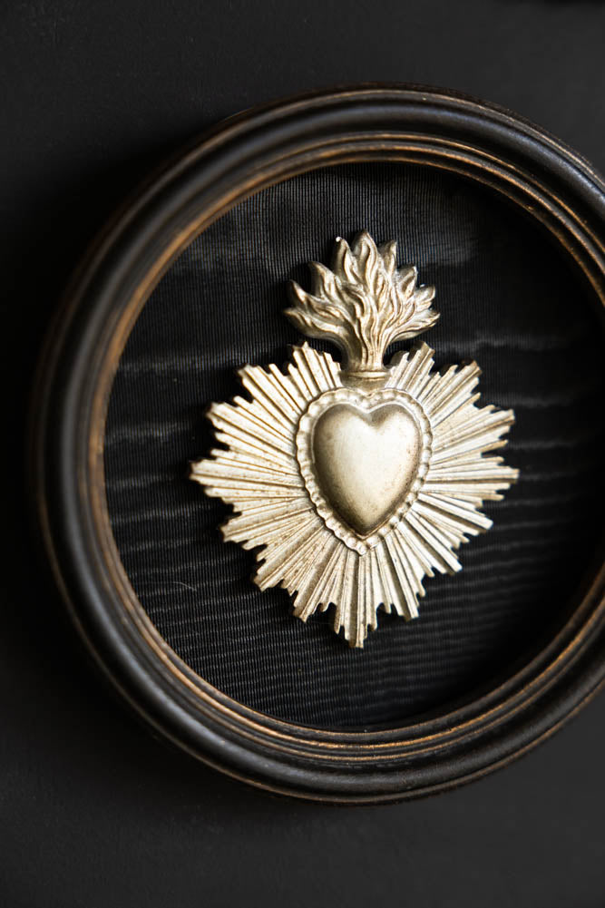 Silver Antiqued Style Milagro Heart Wall Decor