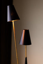 Sleek Black & Gold Double Shade Floor Lamp