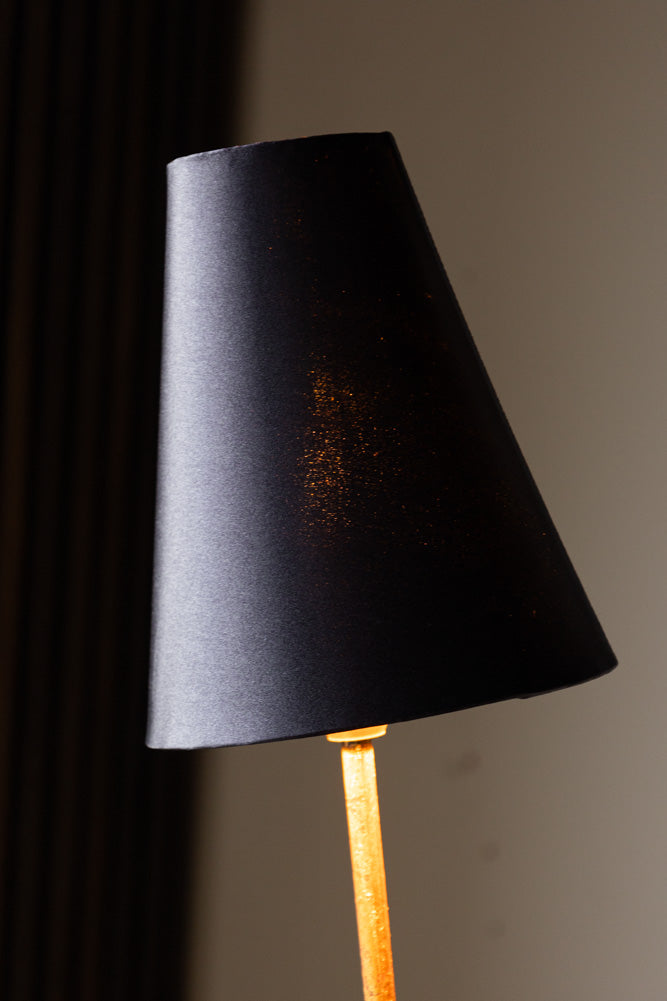 Sleek Black & Gold Double Shade Floor Lamp