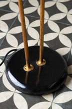 Sleek Black & Gold Double Shade Floor Lamp