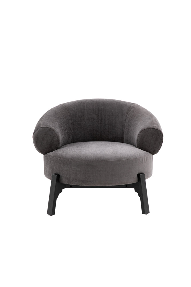 Beautiful Curved Grey Accent Armchair