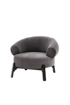 Beautiful Curved Grey Accent Armchair