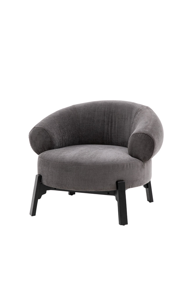 Beautiful Curved Grey Accent Armchair