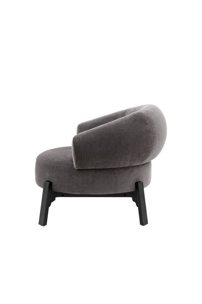 Beautiful Curved Grey Accent Armchair