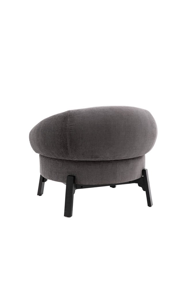 Beautiful Curved Grey Accent Armchair