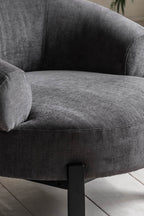 Beautiful Curved Grey Accent Armchair