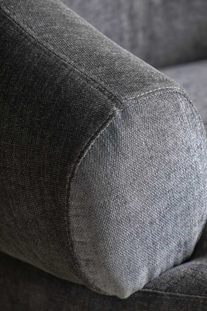 Beautiful Curved Grey Accent Armchair