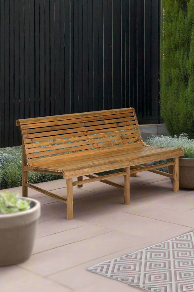 Station Bench Style Wooden Garden Bench