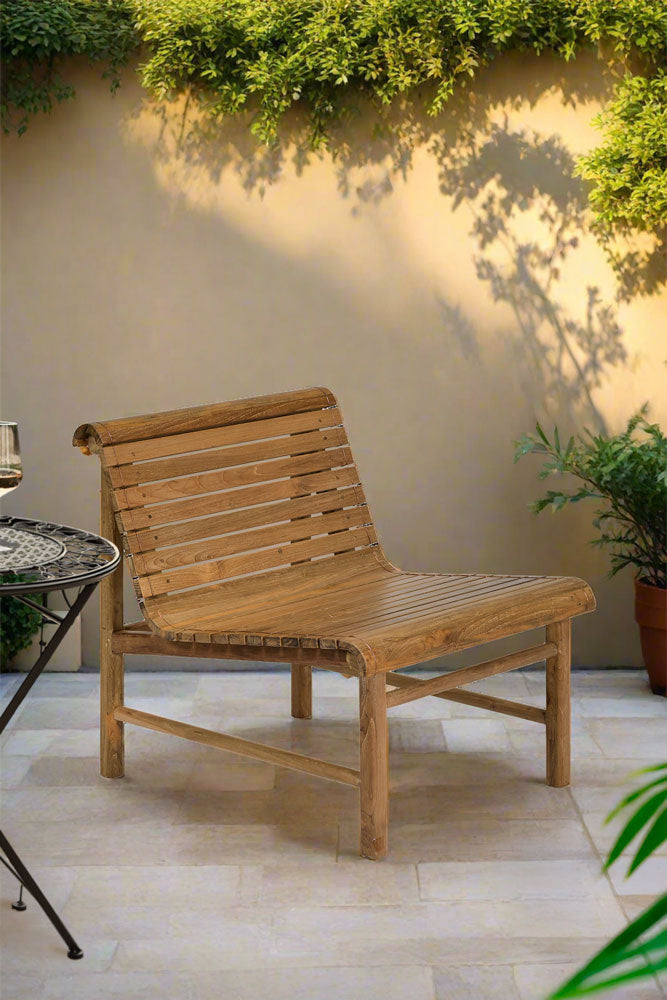 Station Bench Style Wooden Garden Chair