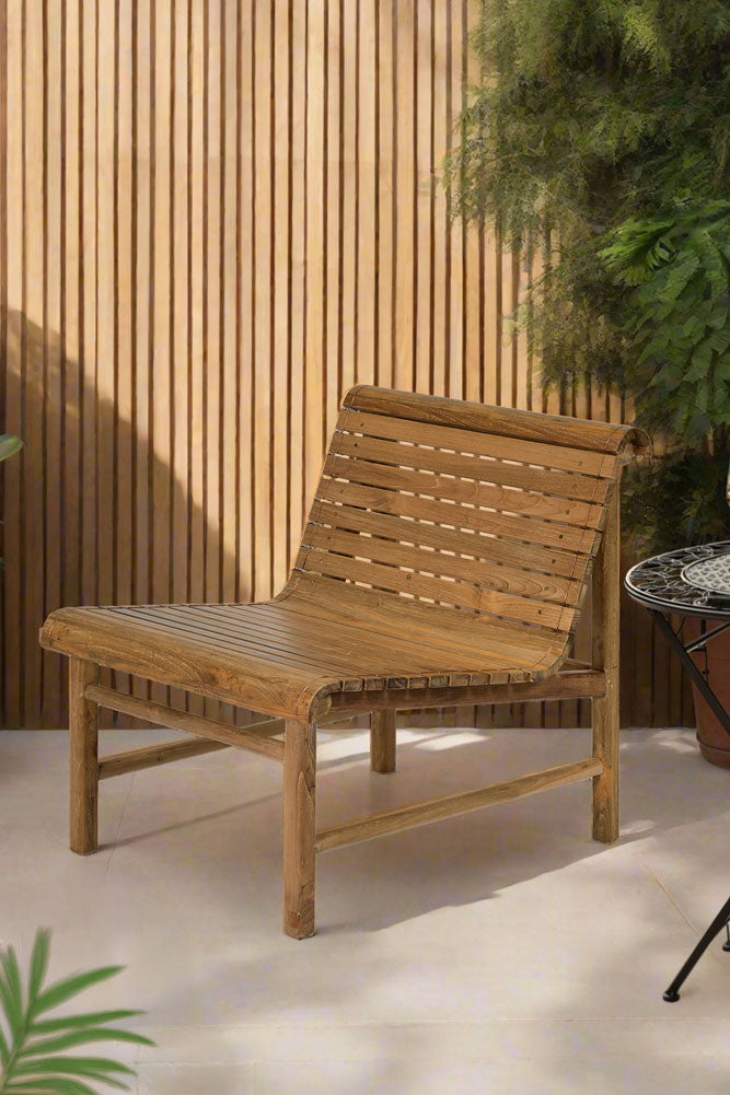 Station Bench Style Wooden Garden Chair
