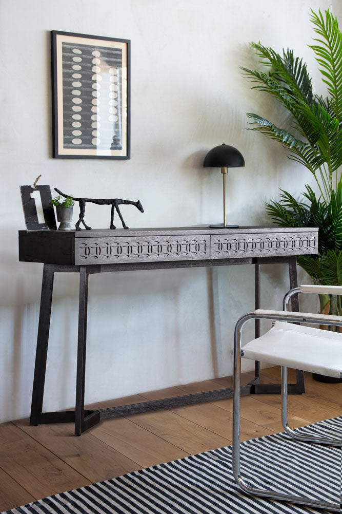 Stylish Mango Wood 2-Drawer Desk