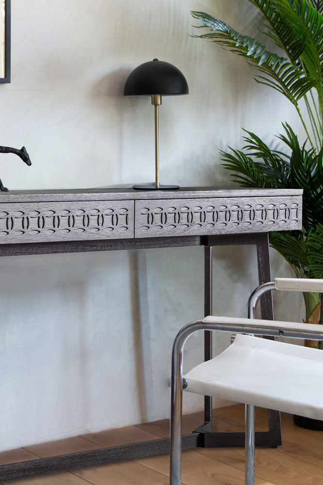 Stylish Mango Wood 2-Drawer Desk