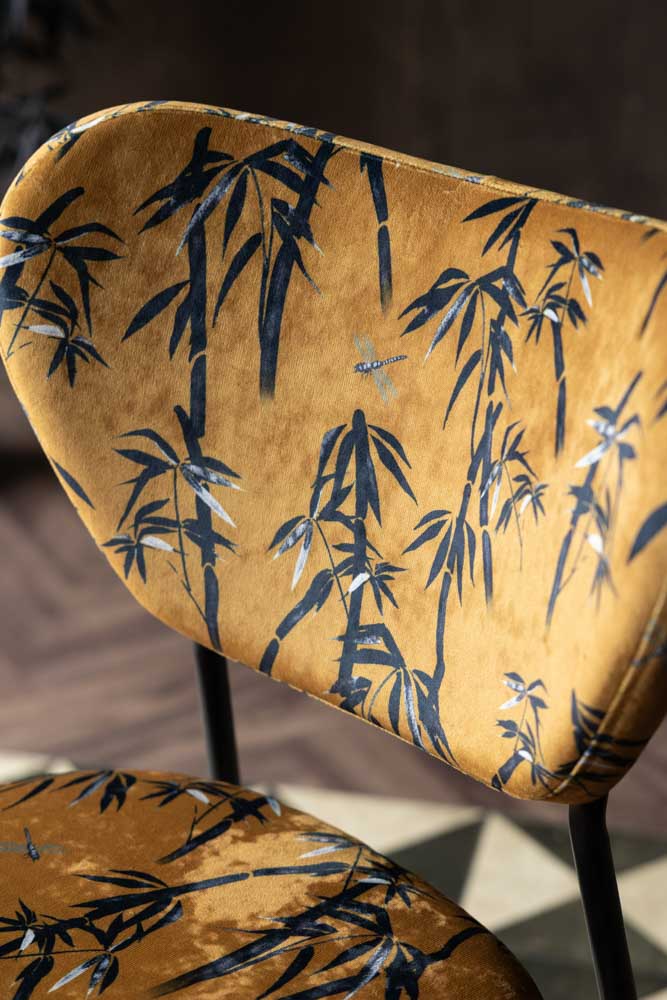 Set Of 2 Dining Chairs In Bamboo Velvet