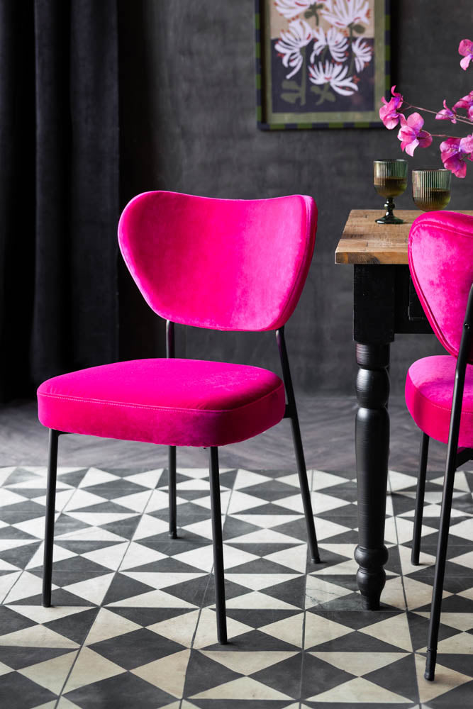 Set Of 2 Dining Chairs In Harry's Hot Pink