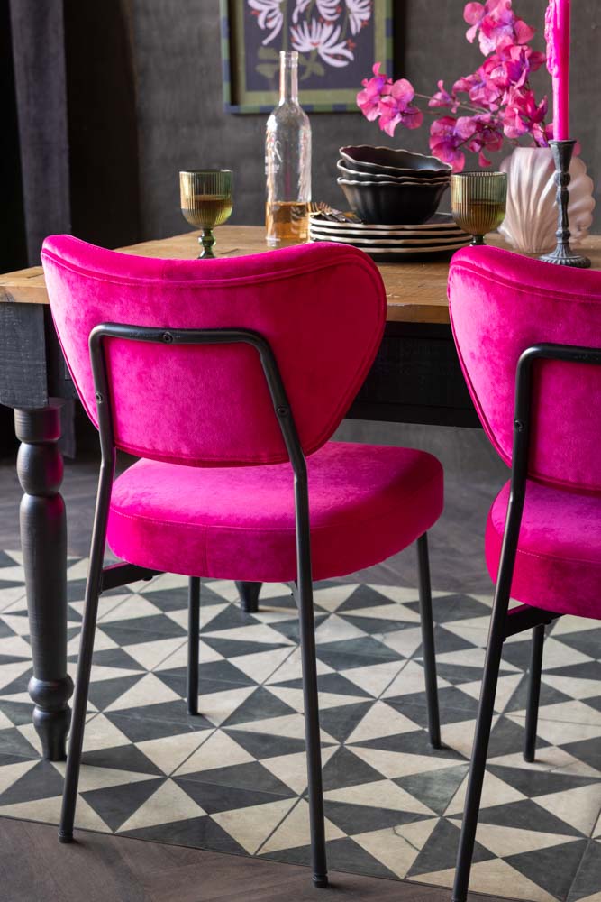 Set Of 2 Dining Chairs In Harry's Hot Pink
