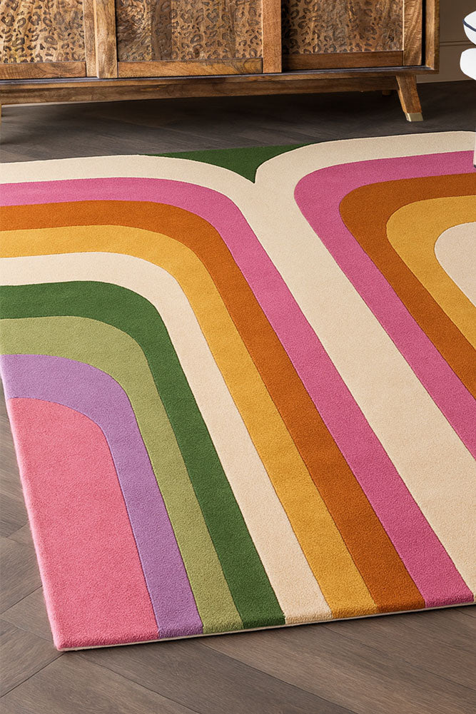The Romy Retro Rug in Pink - Available in 3 Sizes