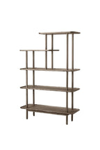 Tiered Oak Display Cabinet In Grey