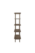 Tiered Oak Display Cabinet In Grey