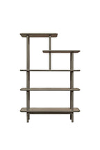 Tiered Oak Display Cabinet In Grey