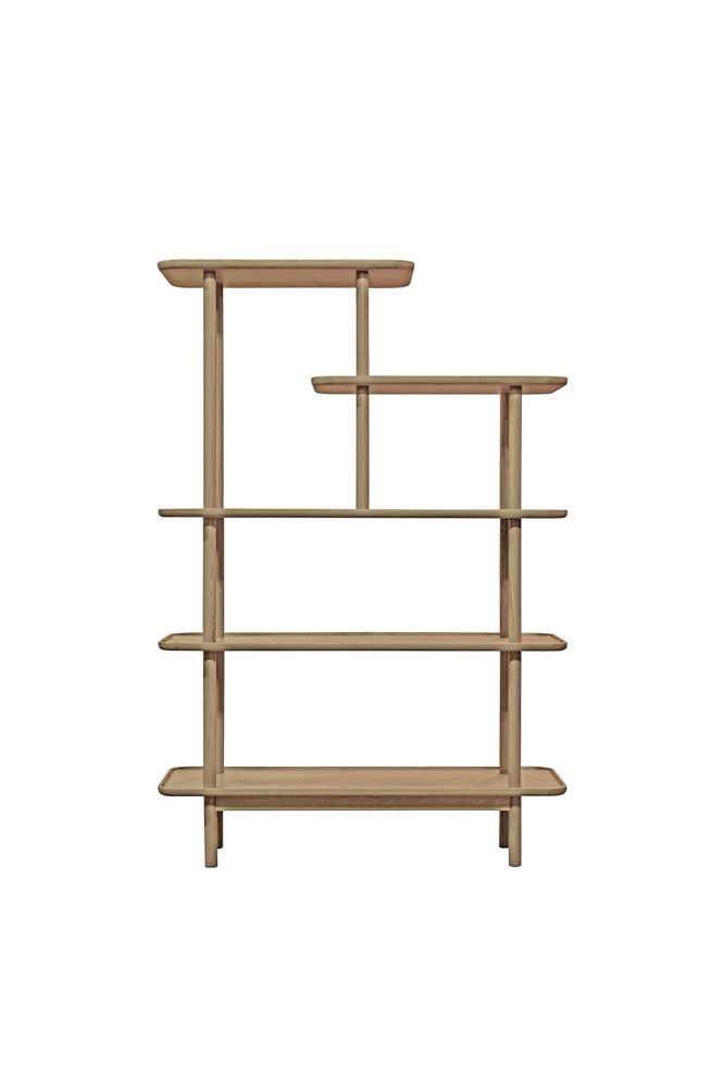 Tiered Oak Display Cabinet
