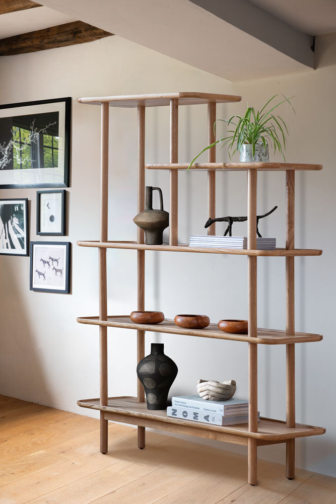 Tiered Oak Display Cabinet