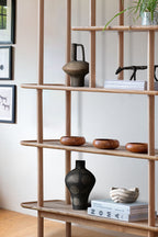 Tiered Oak Display Cabinet