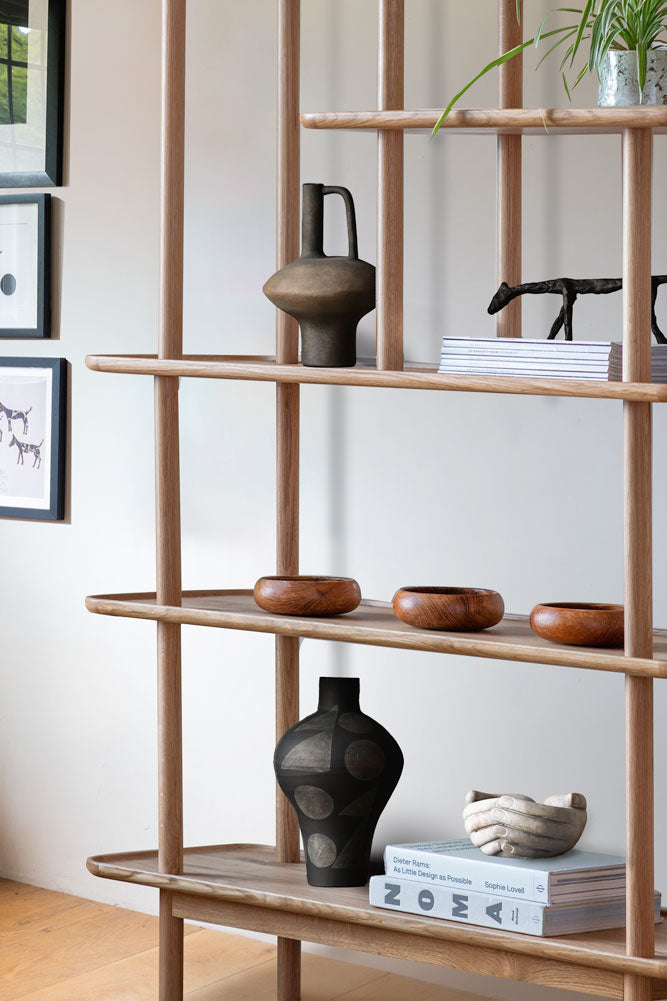 Tiered Oak Display Cabinet