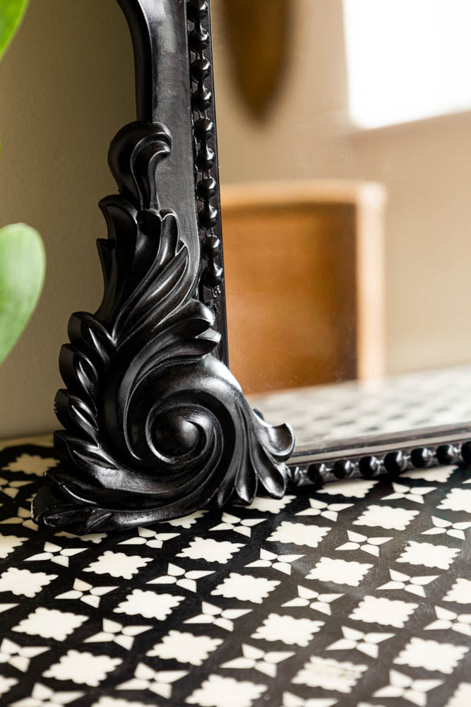 Vintage Inspired Black Framed Decorative Mirror