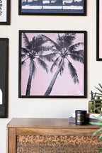 Vintage Pink Palms 50cm x 50cm Art Print - Available in 4 Options
