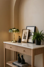 White Marble 2-Drawer Console Table