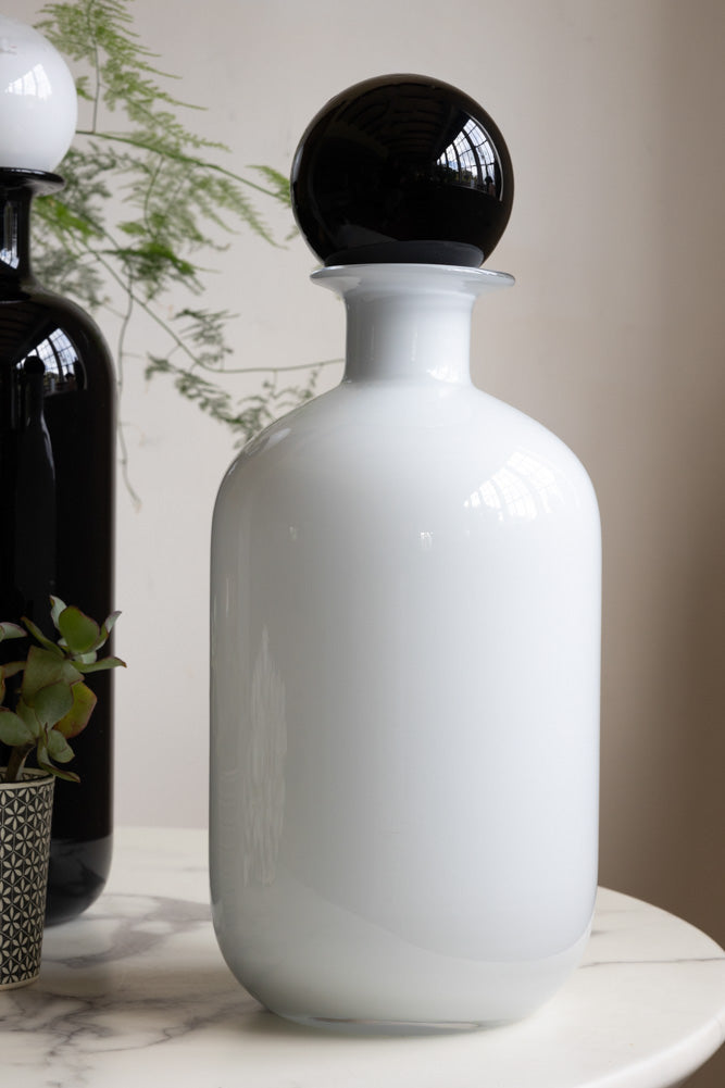 White & Black Apothecary Bottle