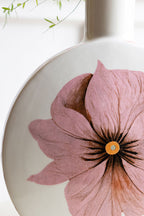 White & Pink Floral Vase