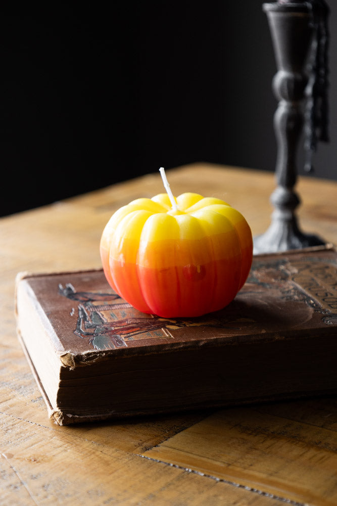 Yellow Ombre Pumpkin Candle