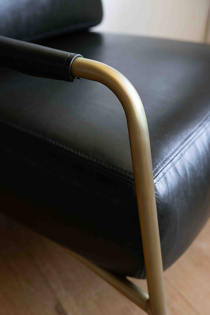 Dark Green Leather Club Chair