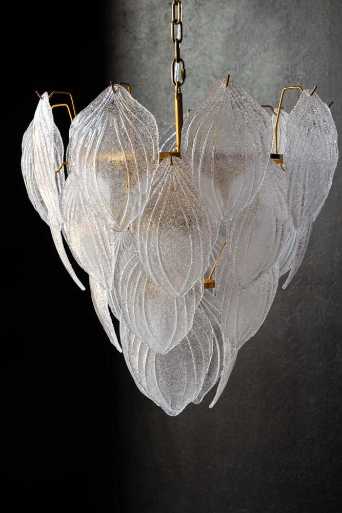 Frosted Leaves Chandelier - SECONDS