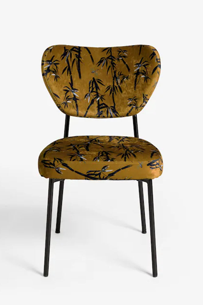 Set Of 2 Dining Chairs In Bamboo Velvet