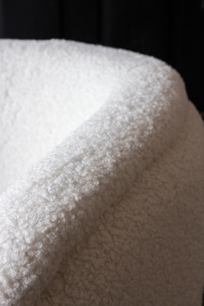 White Teddy Armchair With Gold Legs