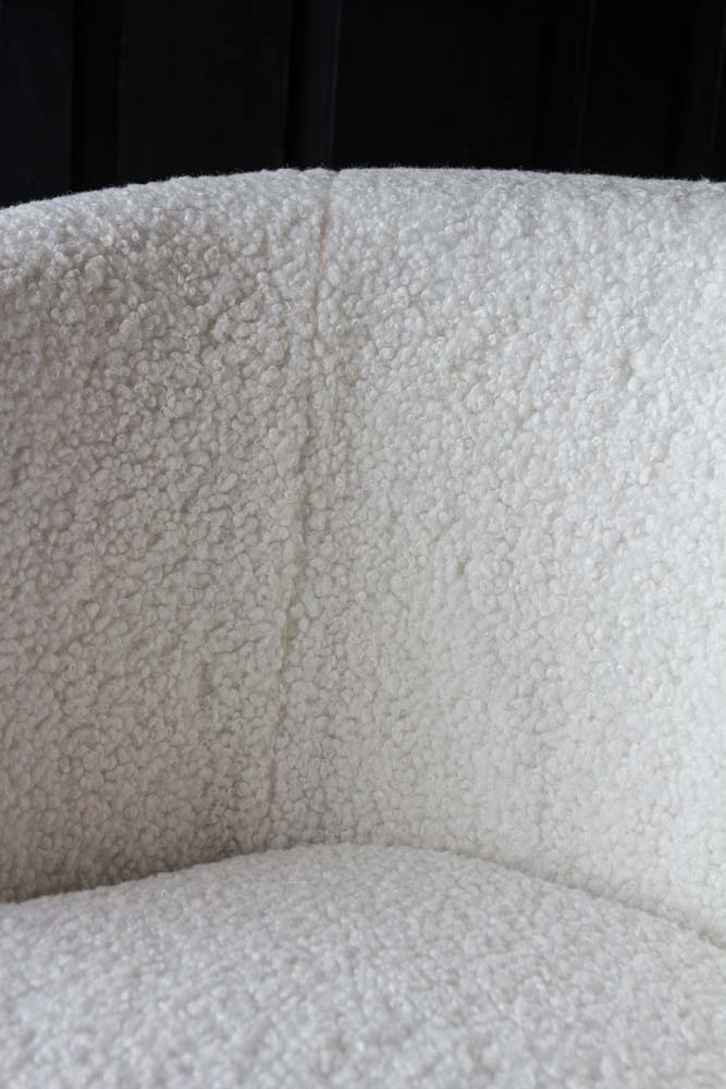 White Teddy Armchair With Gold Legs